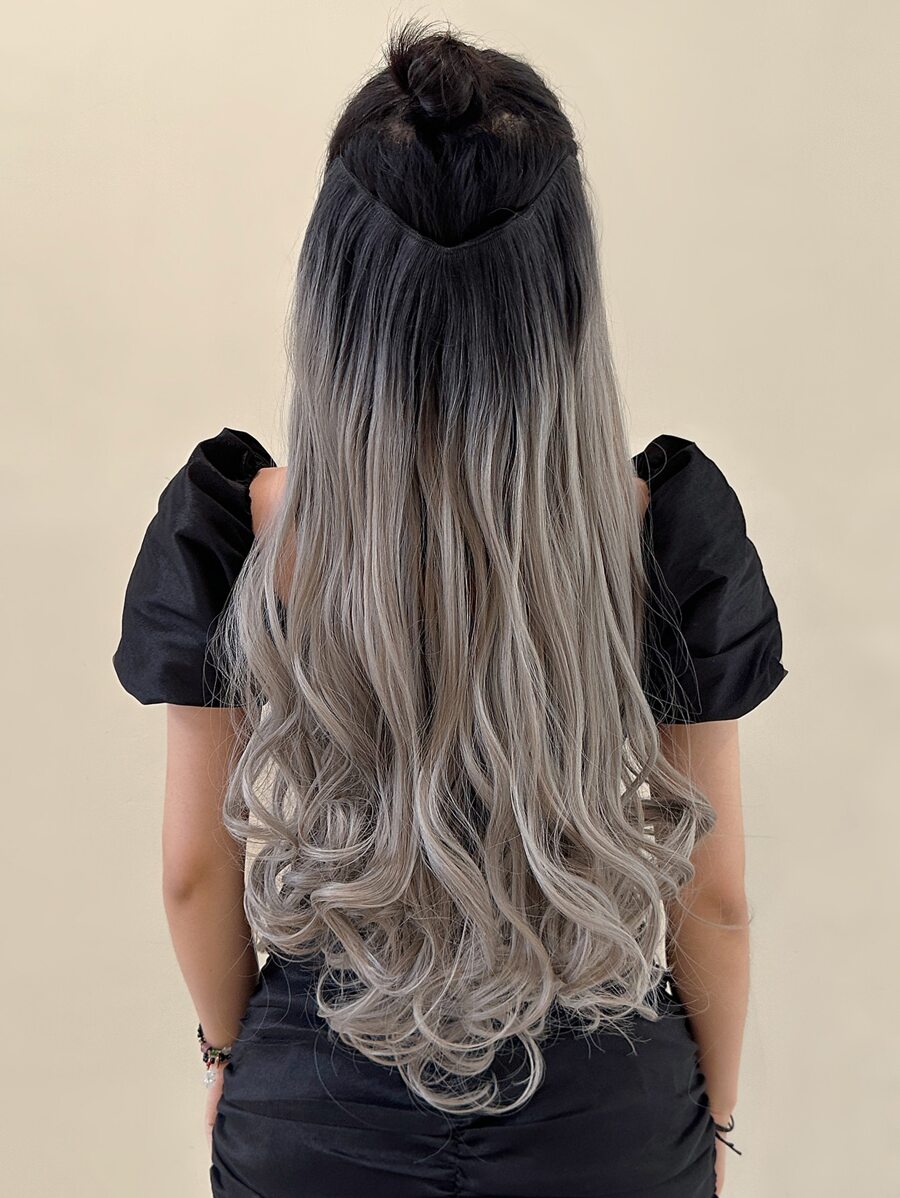 Straight Multicolor 26 Inch Long Synthetic Fiber Clip-In Hair Extension For Daily Party Used, For Women - Multicolor - View 1