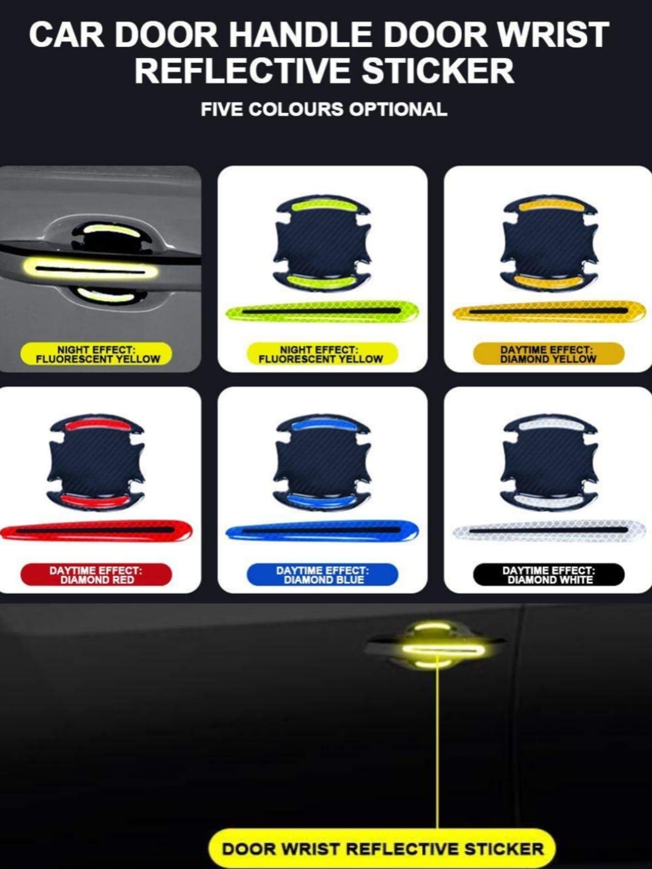 8pcs Car Door Reflective Sticker SHEIN USA