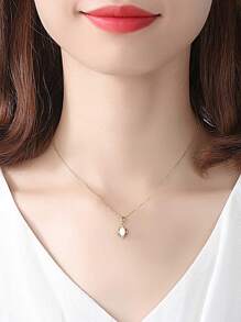 1入組魅力四射蛋白石吊墜項鍊適合女士S925純銀精細首飾類禮品