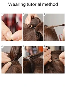 Corn Wave Ponytail Extension Clip in - 22 Inch Long Wavy Curly Wrap Around Pony Tail Heat Resistant Synthetic Hairpiece for Women - Black - View 8