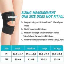 透氣運動膝蓋護具，適用於跑步、籃球、運動傷害，關節和膝蓋保護，帶半月軟墊露營裝備 - 黑色 - 查看 2