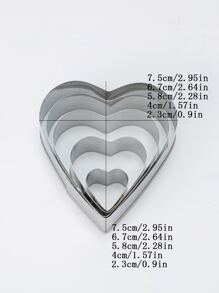 5入組不鏽鋼餅乾切割模具烘焙整形器套裝,心形、圓形、星形、三角形、花形多種大小 - 銀色 - 查看 4