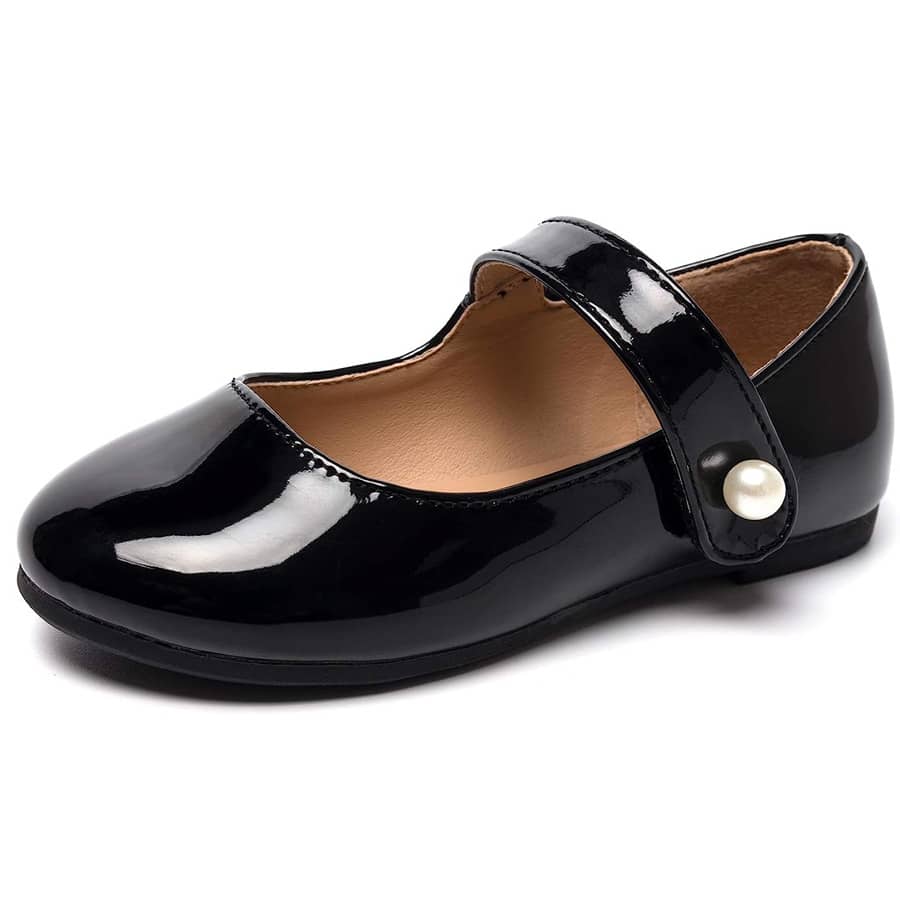 Toddler/Little Girl Fashion Dress Shoes Casual Slip on Ballet Flat - 黑色 - 查看 1