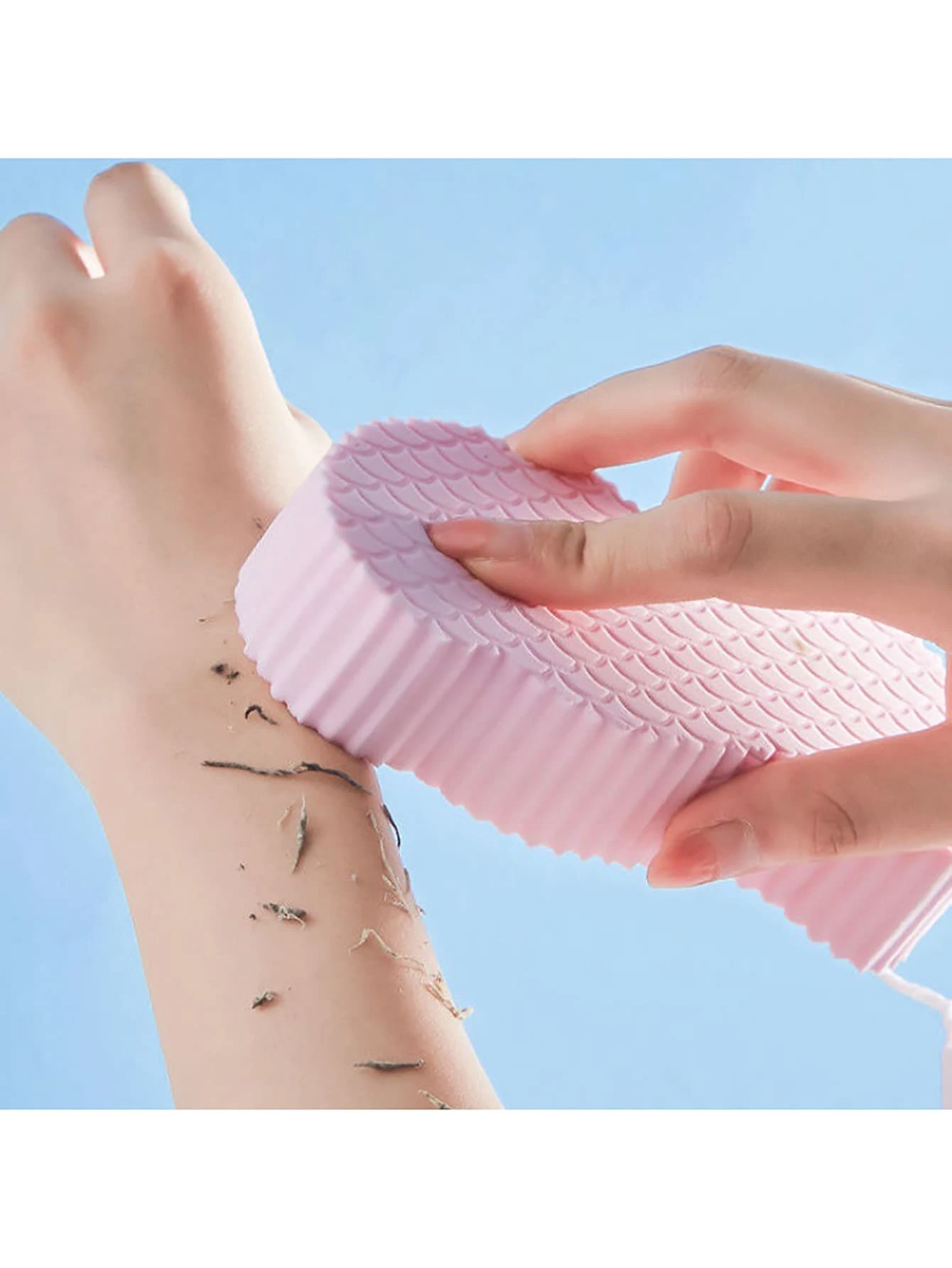 1入組家用的沐浴球適用於兒童,沐浴擦拭,後海綿適合男人及女人,柔軟的海綿身體去角質:死皮去除器淋浴刷適用於清潔 - 粉色 - 查看 1