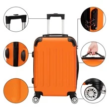 3-In-1 Portable ABS Trolley Case Storage Suitcase Luggage Set - trái cam - Xem 10