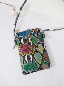 迷你蛇紋方包時尚斜挎包手機收納袋 - 彩色 - 查看 4