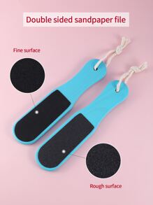 2 Miếng Bằng gỗ Tính hai mặt Tệp gốc Callus Cứng Chân Chăm sóc da Để loại bỏ Chăm sóc móng chân Dụng cụ vệ sinh - Màu xanh lam - Xem 3