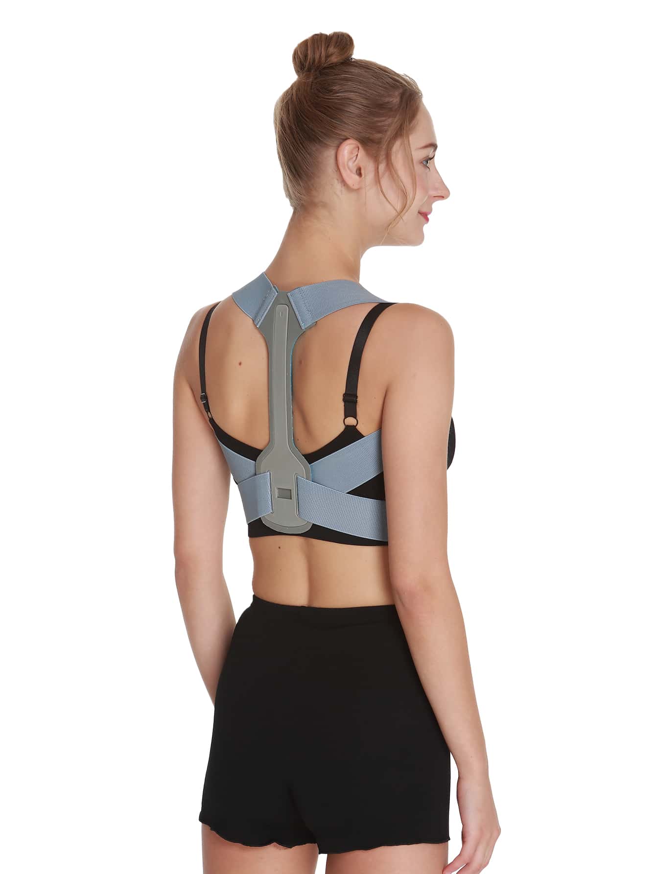 1pc Women's Adjustable Upper Back Support, Relieve Neck And Shoulder Pain - Comfortable Upright Back - Grey - View 1