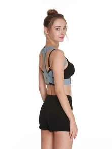 1pc Women's Adjustable Upper Back Support, Relieve Neck And Shoulder Pain - Comfortable Upright Back - Grey - View 5