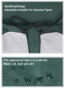 新款廚房圍裙適合男士女士廚師烘烤防水防油成年人圍兜帶口袋家庭烹飪清潔圍裙工作衣服 - 軍綠色 - 查看 5