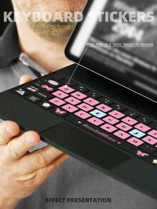 Butterfly Pattern Keyboard Sticker Compatible With iPad Pro 12 Inch Magic Keyboard - Multicolor - View 5