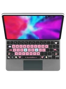Butterfly Pattern Keyboard Sticker Compatible With iPad Pro 12 Inch Magic Keyboard - Multicolor - View 2