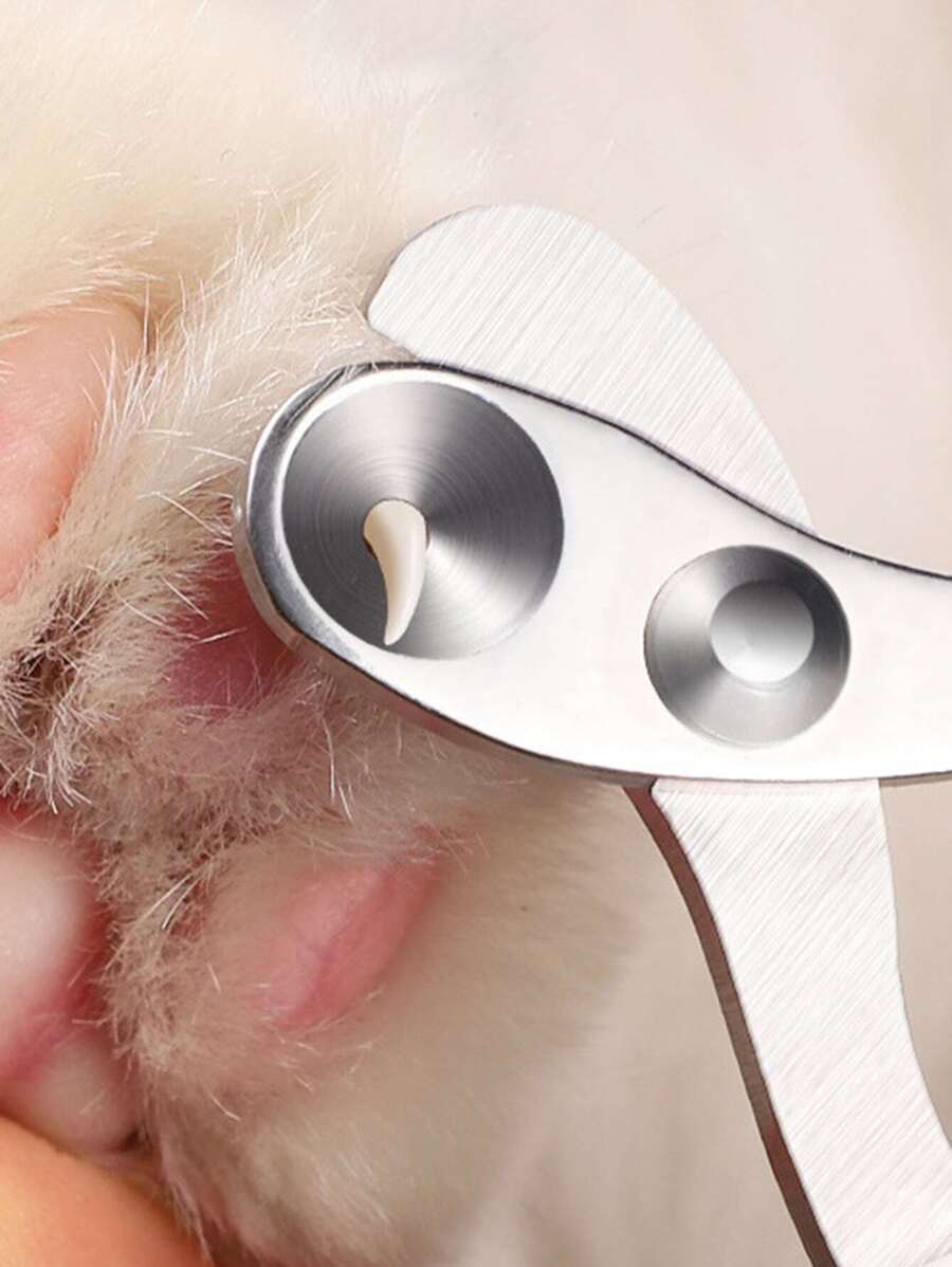1 件/2 件猫用指甲剪圆孔不锈钢宠物指甲修剪器多色 - 玫紅色 - 查看 1