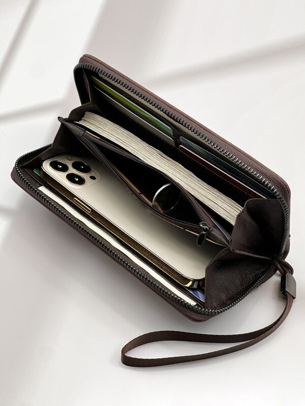 HOVI'S Fashionable Vintage Simple Long Wallet For Business Office Commute Large Capacity Multi-Card Slots Phone Purse Men's And Women's Wallet Business Casual Travel Essentials Holiday Essentials Bag For Men Bags Winter Brown Bag Vintage School The Sporty Life Men Wallet Vacation Gift Bag Pack Clutch Bag Handbags Spring Vintage Bags