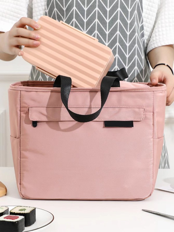 1pc Simple & Fashionable Style Long-lasting Thermal Insulated Lunch Bag With Large Capacity, Portable Food Container Bag