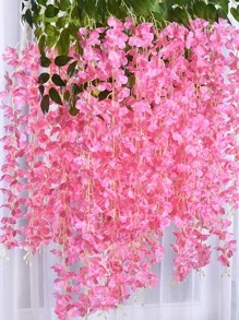 12 Cái/bộ Hồng Wisteria Nhân Tạo Hoa Treo, Liễu Cây Nho Vòng Hoa, Dây Hoa Lụa Cho Tiệc Cưới Ngoài Trời & Trang Trí Nhà Cửa - Hồng - Xem 4