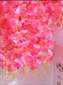 12 Cái/bộ Hồng Wisteria Nhân Tạo Hoa Treo, Liễu Cây Nho Vòng Hoa, Dây Hoa Lụa Cho Tiệc Cưới Ngoài Trời & Trang Trí Nhà Cửa - Hồng - Xem 7