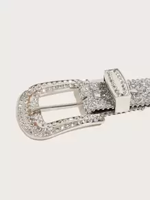 1 pieza Cinturón con pedrería Y2K para mujer, cinturón ancho estilo trending, moda europea y americana, brillante y personalizado para abrigos y vestidos en Hallowen, verano y escuela