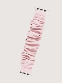 1 pièce Dames À Volants Élastique À Cheveux Bracelet Pour Apple Watch , Compatible Avec Apple Watch Bretelles , Compatible Avec Apple Watch Série Ultra/SE/8/7/6/5/4/3 , - Rose bonbon - Voir 3