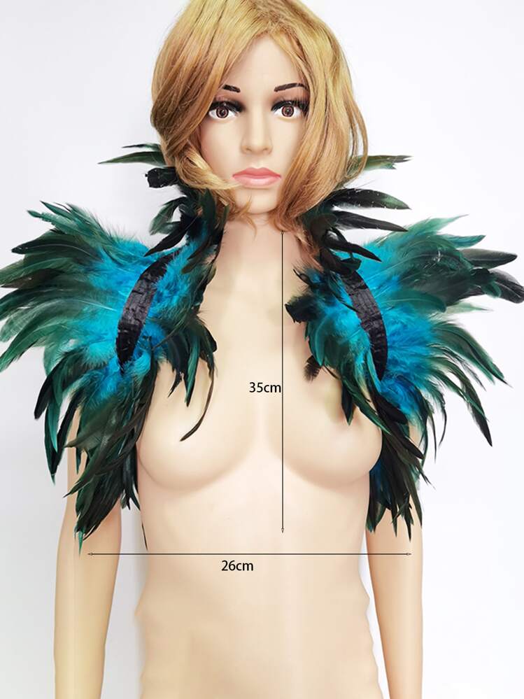 Set De Disfraz De Plumas Para Halloween: Bufanda, 2 Pulseras Y Pendientes, Estilo Ala De Cuervo