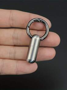 1 Miếng Thép không gỉ Vỏ thuốc Không thấm nước Móc chìa khóa Cho du lịch - Bạc - Xem 2