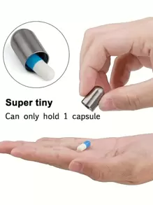 1 Miếng Thép không gỉ Vỏ thuốc Không thấm nước Móc chìa khóa Cho du lịch - Bạc - Xem 3