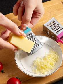 Mini Stainless Steel Four-sided Grater, Stainless Steel Shredder, Potato & Carrot Slicer, Random 1pc - Multicolor - View 1