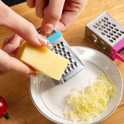 迷你不銹鋼四面刨絲器，不銹鋼切絲機，土豆和胡蘿蔔切片機，隨機1入組