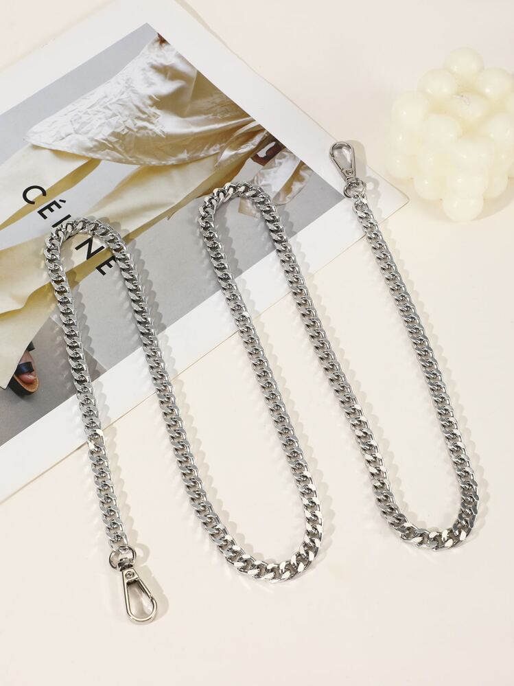 120cm Simple & Fashionable Metal Shoulder Strap Bag Accessories DIY Accessories Adjustable Replacement Shoulder Strap Stylish Durable - Silver - View 1