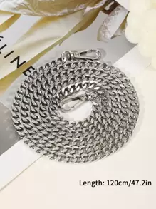 Correa de hombro de metal simple y elegante de 120 cm para accesorios de bolsa, ajustable y duradera, ideal para reemplazo y estilo DIY. - Plateado - Ver 4