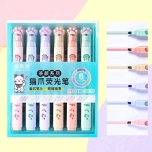 6 cái/bộ bút hoạt hình hình bàn chân mèo phát sáng trong bóng tối - Màu be - Xem 1