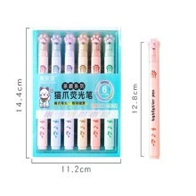 6 cái/bộ bút hoạt hình hình bàn chân mèo phát sáng trong bóng tối - Màu be - Xem 5