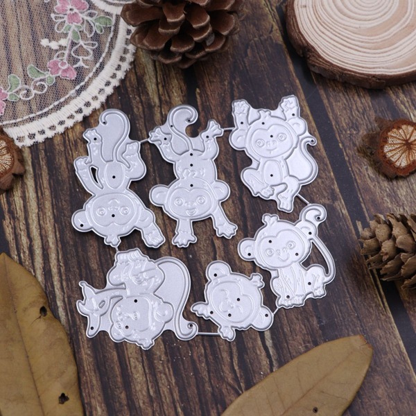 1 pieza Molde de corte de metal de mono, Set de manualidades de artesanía de scrapbook DIY