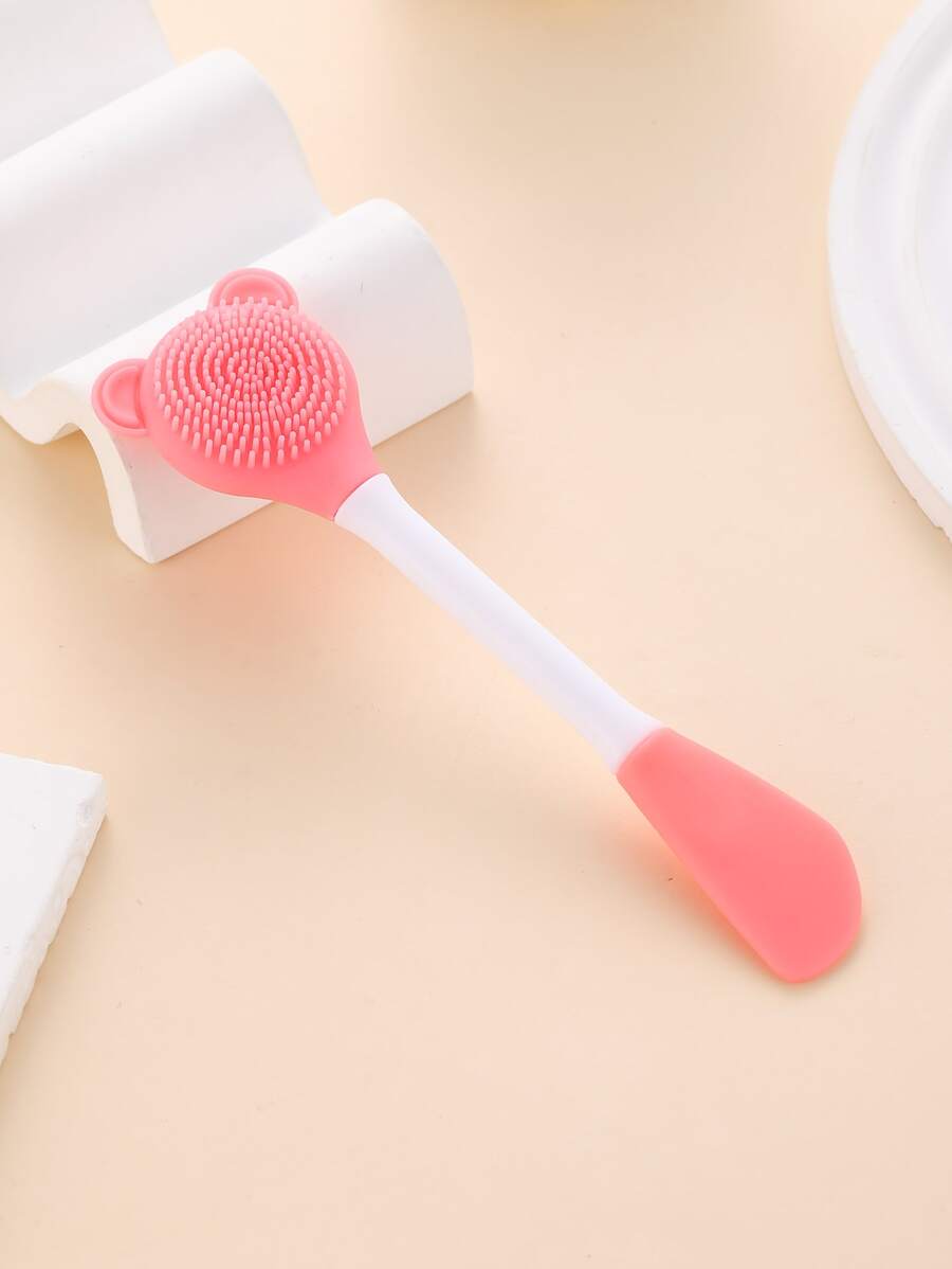 Bear Pattern  Silicone Mask Brush,Facial Cleaning Brush For Women - Watermelon Pink - View 1