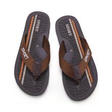 夏天流行男士乙烯-乙酸乙烯共聚物人字拖,輕便軟底防滑舒服的時尚海灘鞋 - 巧克力棕 - 查看 6