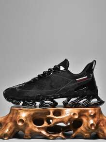 Giày thể thao nam kiểu lưỡi dao, giày chạy bộ thoáng khí, giảm sốc, giày nhẹ chống trơn trượt, thích hợp cho chạy bộ, sân tennis, đi bộ thường ngày, giày thể thao, phối cùng quần jeans thể thao. - màu đen - Xem 4