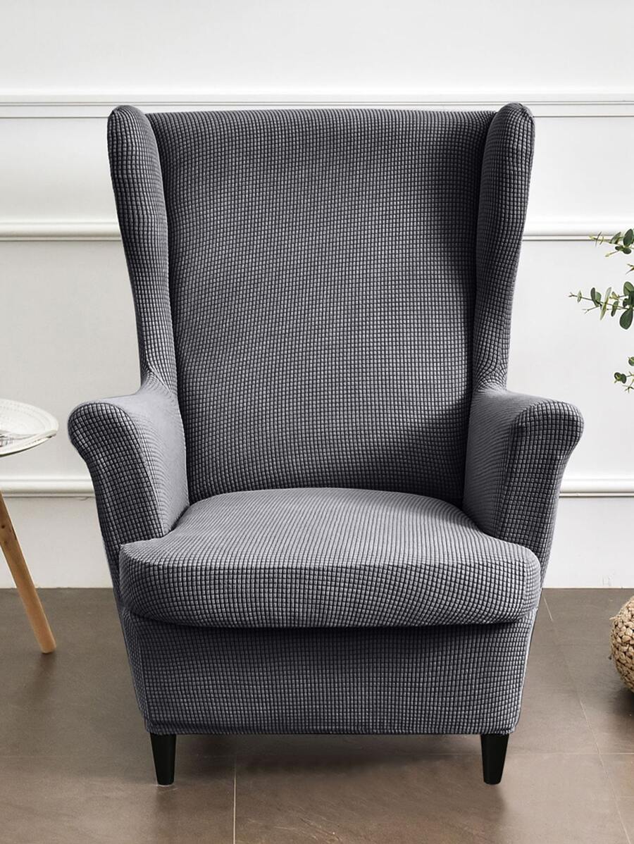 1套絨面提花彈性寵物友好型防刮花翼形虎凳沙發套