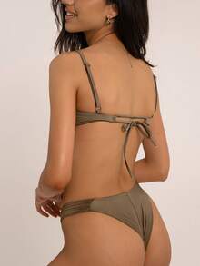 Bộ Bikini Có Gọng Ren Mùa Hè - Cà phê nâu - Xem 3