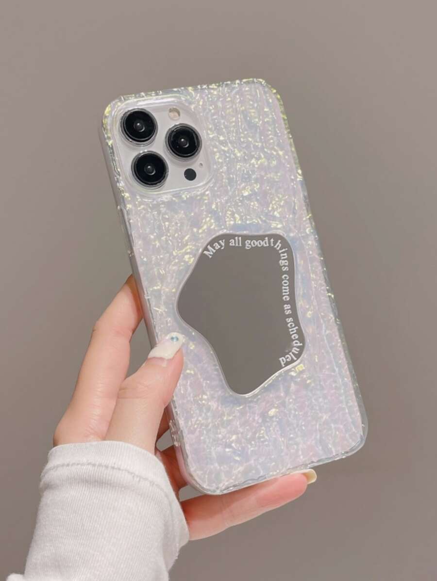 Crinkle Rock Texture Geometric Pattern Phone Case Compatible With IPhone 17, 17 Pro Max, 16, Pro, 15 Plus, 14 Pro Max, 13, 12, 11 - Clear - View 1