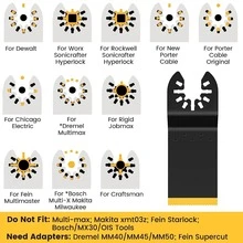 12入組鈦擺動多功能工具木材金屬刀片適合數據線黑色& - 黑色 - 查看 4