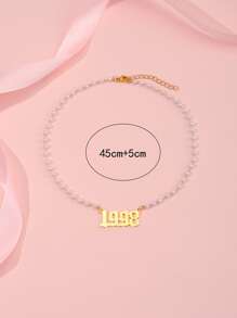 1 cái Tối giản hiện đại Phong cách Thời gian Số Ngọc trai Giả Dây chuyền Của phụ nữ Lễ hội - Nhiều màu - Xem 3