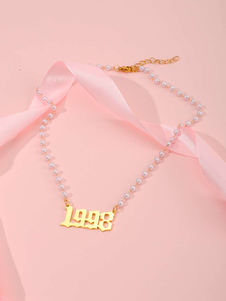 1 cái Tối giản hiện đại Phong cách Thời gian Số Ngọc trai Giả Dây chuyền Của phụ nữ Lễ hội - Nhiều màu - Xem 1