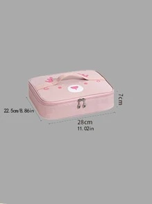 Cartoon Handheld Lunch Bag, Student Lunch Box Bag, Oxford Cloth Insulated Lunch Tote 1pc - Pink - View 2