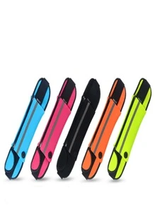 1入組黑色戶外運動腰包,中性健身跑步腰包,防水手機收納袋 - 黑色 - 查看 8