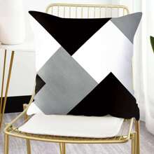 1pc Nordic Style Geometric Color Block Pattern Cushion Cover For Sofa, Car, Bed, Modern Home Decoration - Multicolor - View 7