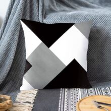 1pc Nordic Style Geometric Color Block Pattern Cushion Cover For Sofa, Car, Bed, Modern Home Decoration - Multicolor - View 5