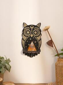 1 Pieza Colgante De Portavelas De Madera, Patrón Creativo De Forma De Animal, Estante De Cristal Con Colgante De Pared, Ornamentos De Colgar Hechos A Mano Para Dormitorio - Multicolor - Ver 6