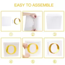 一岁生日装饰 - 带有 ONE/LOVE/B A B Y 字母的立体气球盒，适用于一岁生日派对用品，立方体积木，适用于 ABC 摄影道具桌面装饰、婚礼装饰、婚礼背景摄影道具、斋月、开斋节 - 白色 - 查看 6