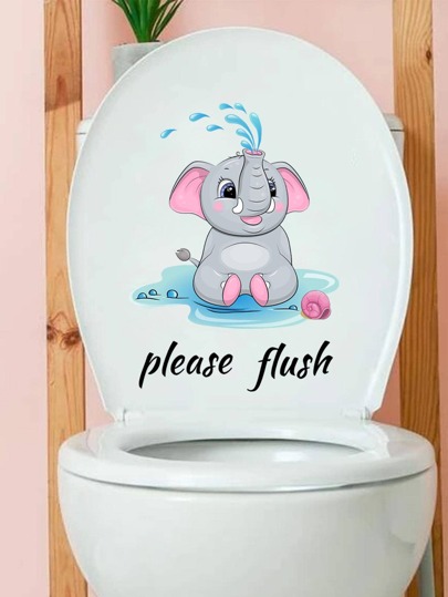 ملصق ديكور غطاء المرحاض بشكل فيل، ملصقات، ملصق حائط، ملصق فينيل لديكور المنزل، عناصر ديكور الربيع لتجديد منزلك، ملصقات ديكور رامة هدايا عيد الميلاد والتخرج