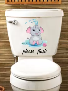 1 件大象马桶盖贴纸装饰、贴纸、墙贴花、乙烯基贴花用于家居装饰、春季装饰品让您的家焕然一新、拉玛装饰贴纸礼物生日毕业 - 彩色 - 查看 3